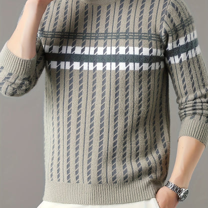 Men'S Stylish Thick Knit Sweater for Autumn And Winter, a New Casual Pullover for Warmth