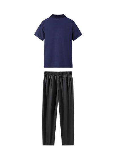 Boys' Spring/Summer Polo Shirt & Stretch Trousers Set