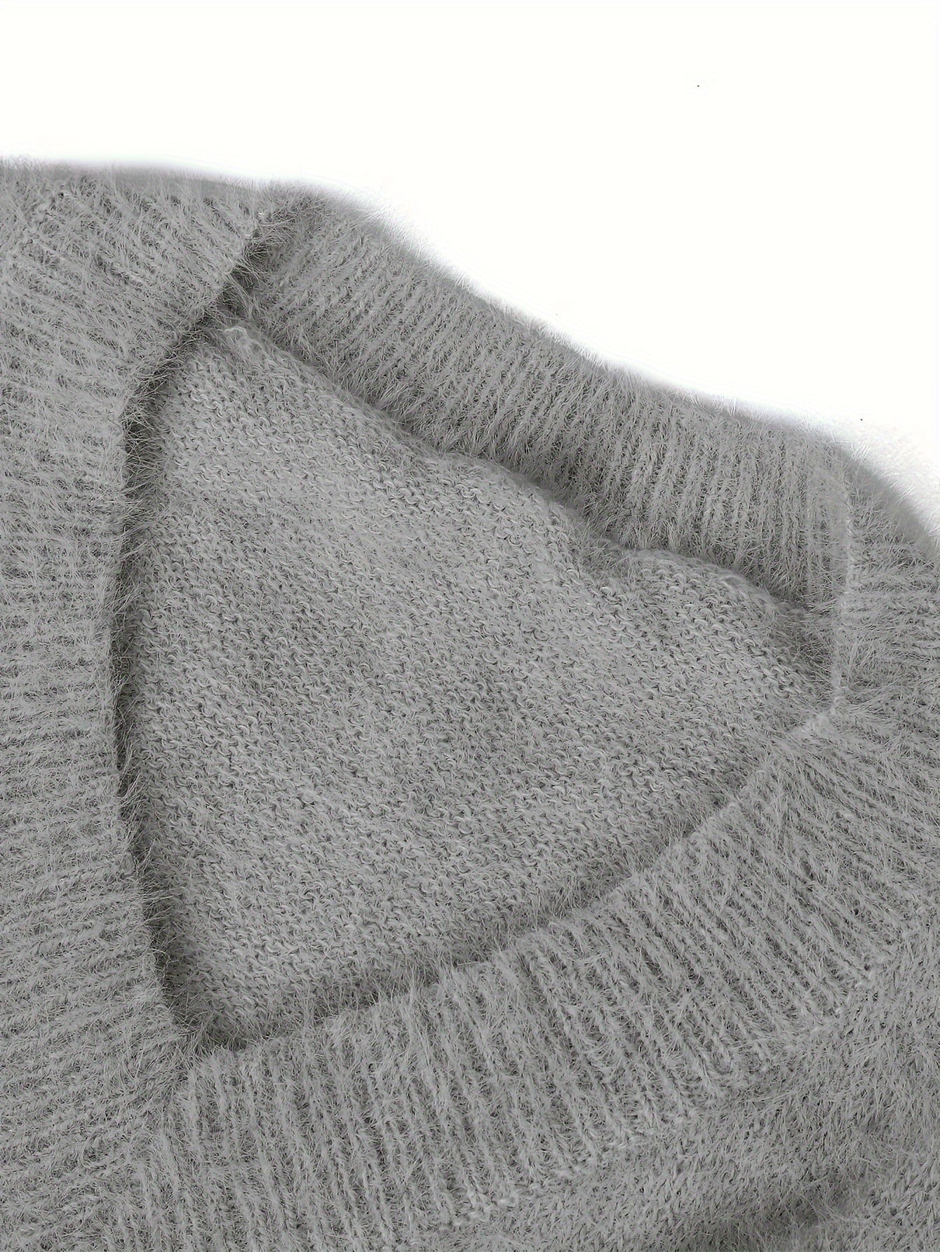 Plus Size - Women'S Cozy Yellow V-Neck Sweater with Pearl Buttons & Fleece-Lined Cuffs - Asymmetrical Hem, Geometric Pattern, Casual Winter Pullover for Casual Attire, Winter Apparel | Vneck Sweater | Pearl Button Details, Sw