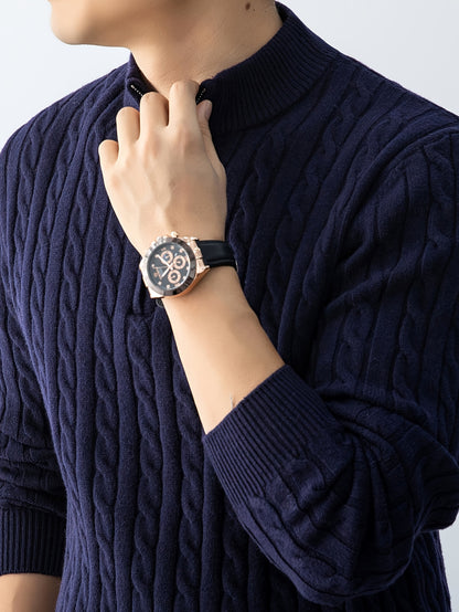 New Men'S Christmas Gift: a Thick, Warm, And Cold-Resistant Knitted Sweater with a Cable-Knit Design And a Zippered Collar, Suitable for Both Layering And Wearing Alone, Perfect for Casual And Versatile Outfits