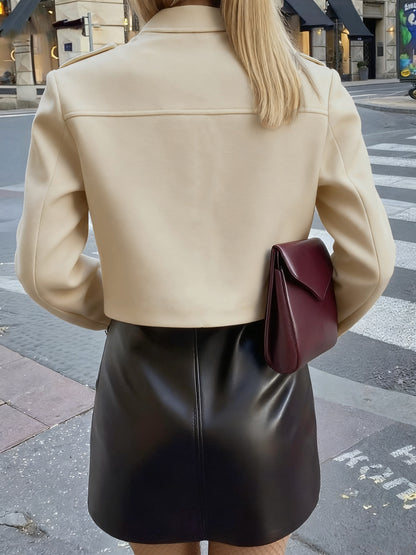 Women'S Burgundy Round-Neck Long-Sleeve Jacket with Pockets And Button Closure for Autumn And Winter, Stylish And Casual.