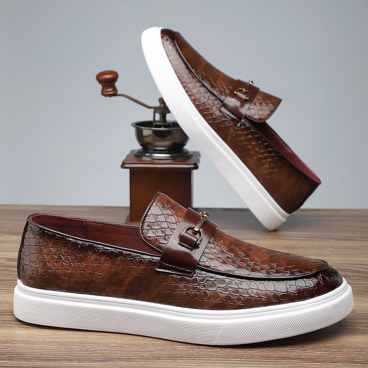 Men's Classic Oxford Slip-On Shoes for Office & Formal Wear