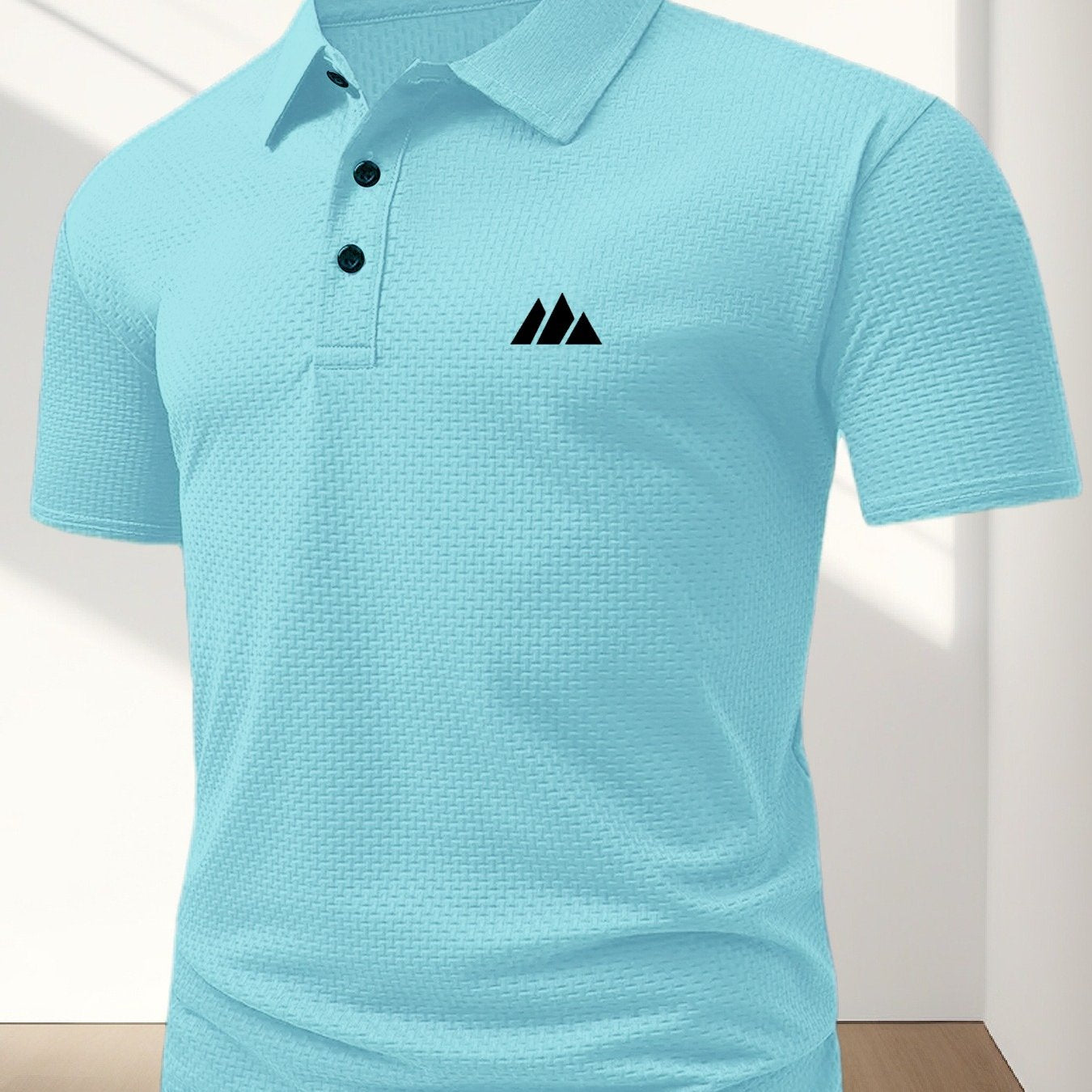 FS1128 Style Men'S Jacquard Polo Shirt with Unique Print Patterns, Casual Short Sleeves, Summer Fashion, Breathable Embossed Top, a Perfect Gift - ayq