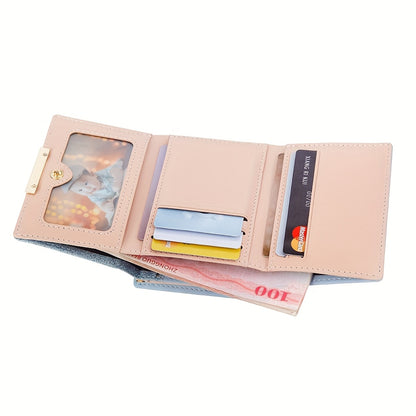 1pc, Women's Luxury High-Quality Wallet, Multi-Functional Multi-Card Slot Exclusive Coin Purse, Portable Compact Versatile Travel, Gorgeous Small Sequins, Exquisite Lady Gentle Style, Unique Design, Metal Snap Closure, Solid