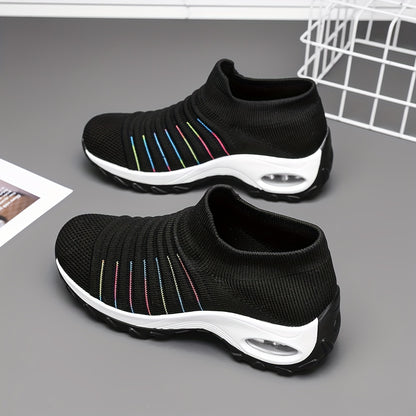 Women's Slip- Shoes - Lightweight Breathable Fabric Upper, Soft Cushioned PU Sole, Low-Top Casual Sneakers for Walking, Jogging  Casual Attire - All-Season Comfort (Black), Ladies Sneakers, Allseason Footwear, Stylish Slipon