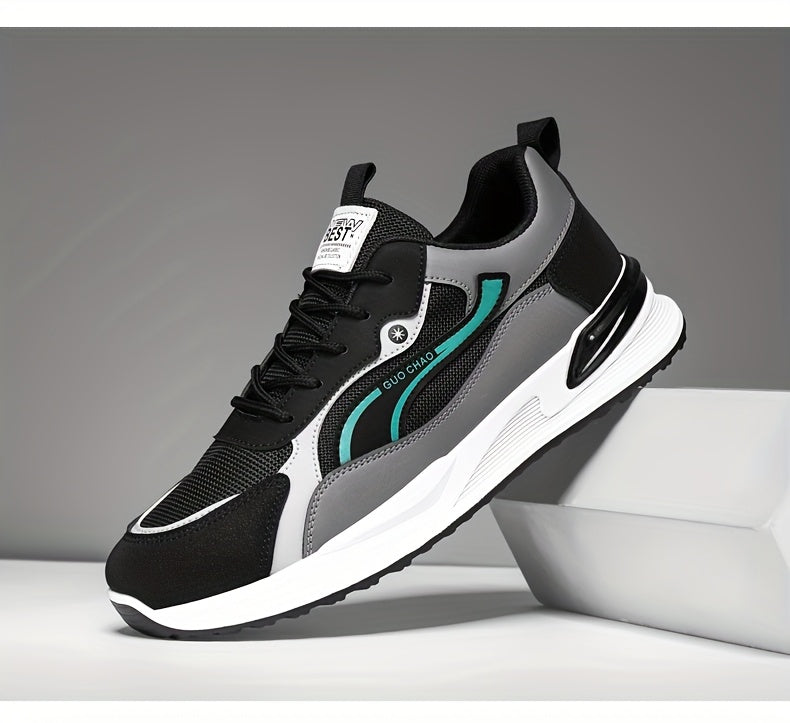 Men's Sneakers Running Shoes, Sporty Trendy Skate Shoes, Versatile Casual Loafers, Sailing Shoes, Flat Sole Skate Shoes, Green and Blue, for Spring, Autumn, Summer, All Seasons, Streetwear, Outdoor, Daily Wear, Hiking, Color- - ayq