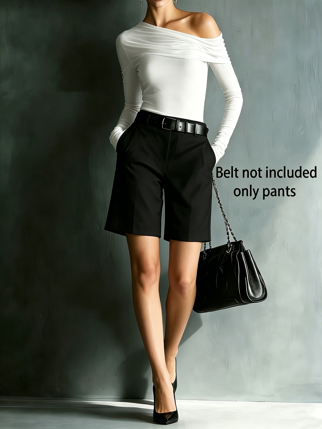 Women's Elegant High-Waist Solid Color Blazer Shorts