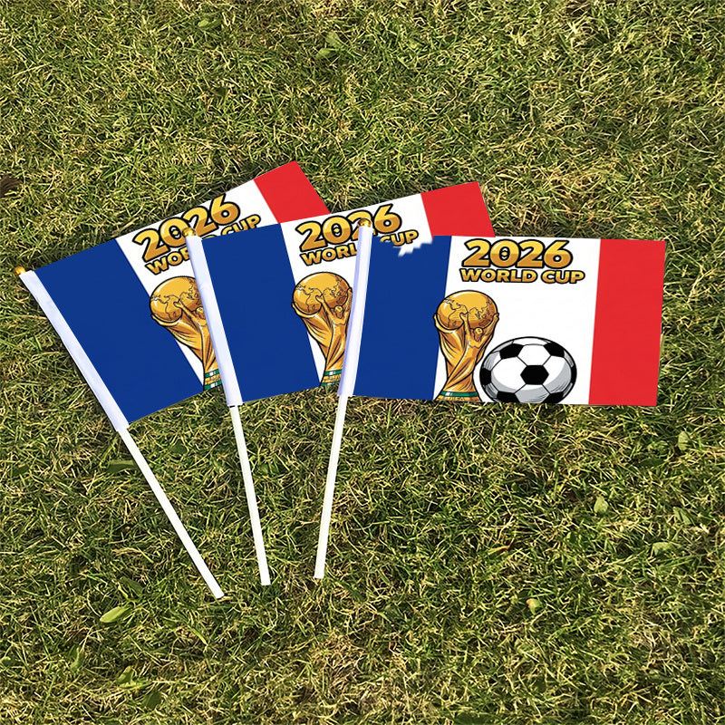 2026 World Cup Fan Handheld Banner with Trophy and French Flag