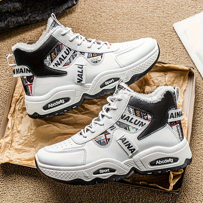 Men's Winter Snow Boots with Thick & Height Increase - Heavy-Duty PU Upper, -Absorbing PVC Sole, Lace-Up Ankle for Ice Traction - Outdoor Ice Skating,, Daily Use (Warm Mid-Calf/Ankle-High)