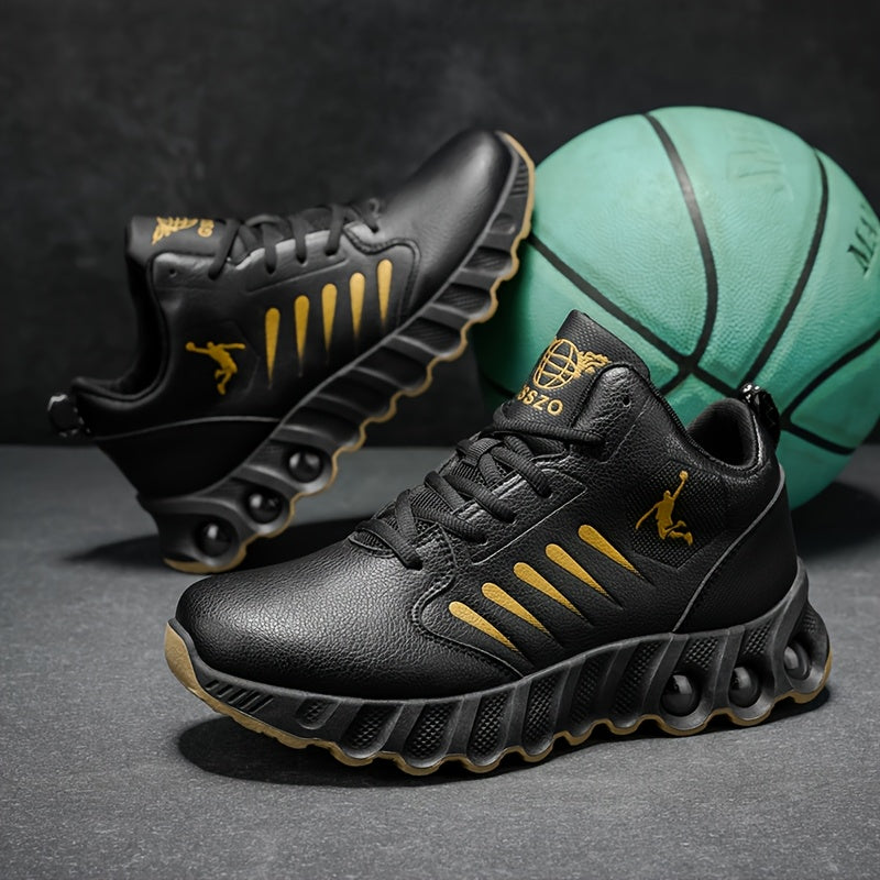 Men's Cushioned Non-Slip Casual Sneakers with Lace-Up