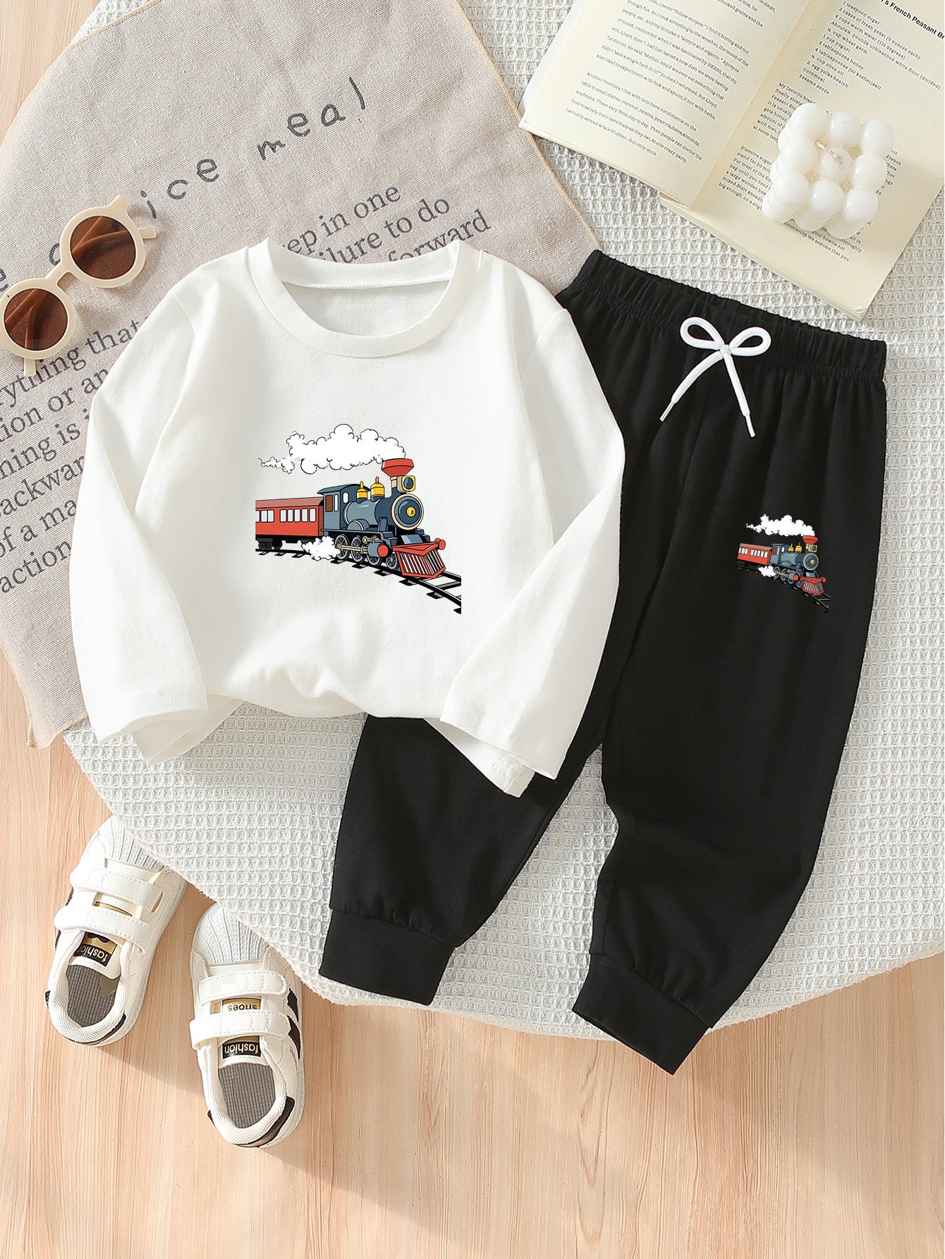 Boys' Casual Cotton Long Sleeve T-Shirt & Pants Set - Spring/Fall