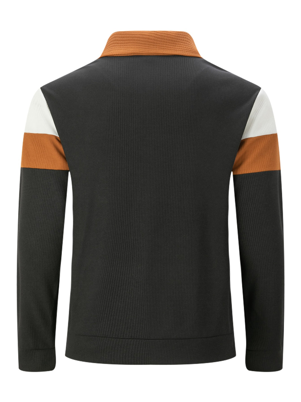 Men's Waffle Knit Zip-Up Bomber Jacket with Graphic Print