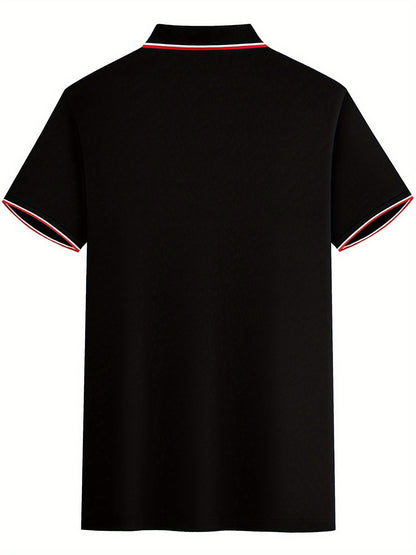 Men'S Stylish Polo Shirt with Milan Print, Perfect for Summer Sports And Casual Outings - ayq