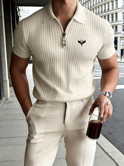 Men's Summer Outdoor Slim Fit Polo Shirt with Lapel Collar