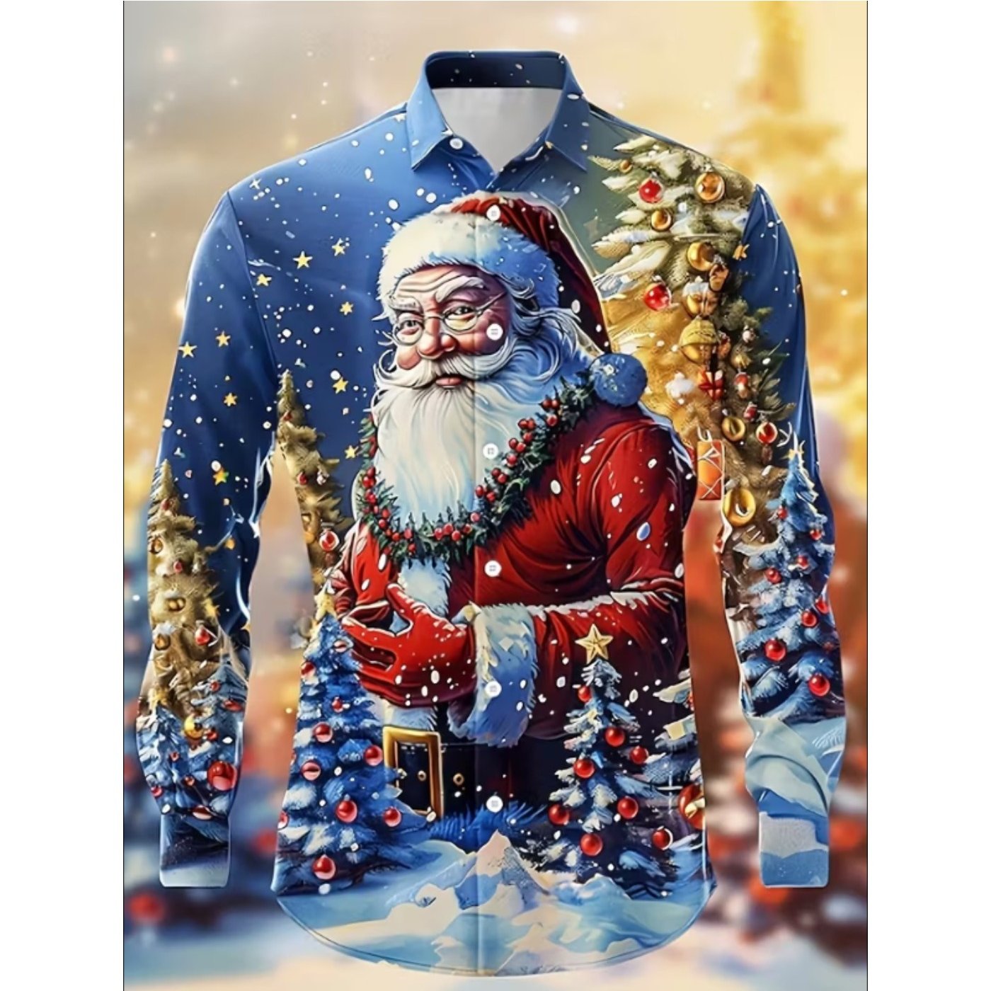 In 2025, Halloween, Thanksgiving, Christmas, New Year, Parties, New Men'S Shirts, Long-Sleeve Christmas Print Cardigans, Casual Collared Tops, Christmas Clothes For Men