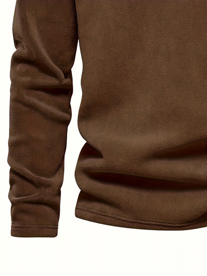 Men'S Heavyweight Full-Zip Hoodie - Thermal Winter Jacket with Zipper Closure, Stand Collar, Long Sleeve Cold Weather Coat for Skiing, Commuting - Thick Insulated Outerwear (Solid Color) - Easy-Care Zipper Front Closure, Wint