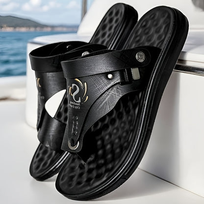 Men's Lightweight PU Beach Shoes Casual Outdoor Sandals