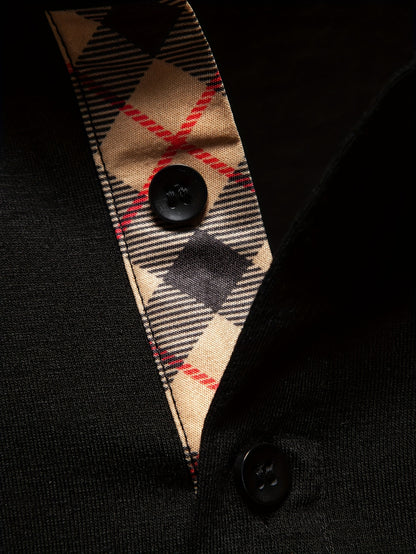 Middle Eastern Plaid Polo Shirts for Western Men - ayq