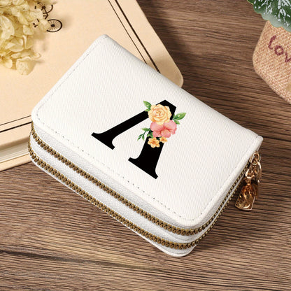 Women's Lightweight Wallet - Compact Zipper Purse with Multiple Card Slots & Coin Pocket, Elegant Monogram Initials, Secure Closure for Everyday, Travel, Gift - Women's Credit Card Organizer, Everyday Carry Purse, Stylish Ini