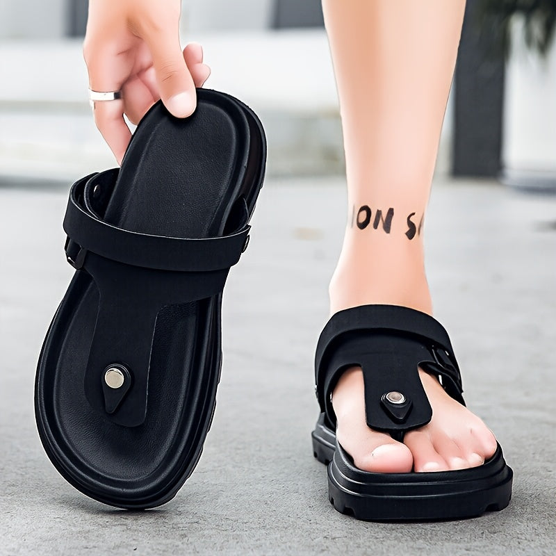 Men's Comfortable Brown & Black EVA Slip-On Casual Slides