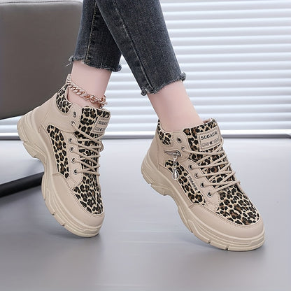 Women'S Stylish Leopard Print Sneakers - Casual, Versatile Walking Shoes for Outdoor and Fitness Activities, Lightweight and Comfortable, All-Season Use, Casual Walking Shoes   Leopard Print Sneakers   Comfortable Walking Sho