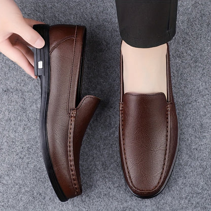 Men's Comfortable Slip-On Loafers with Rubber Sole, Vintage Style