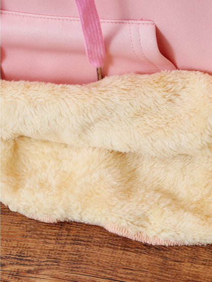 Women's Fleece-Lined Hooded Christmas Sweatshirt with Ho Ho Ho & Merry Christmas Print, Plush Fleece Jacket, Warm Winter Coat, Thick Polyester Outer Layer, Machine Washable Holiday Sweater for Xmas Parties & Winter Outfits, W