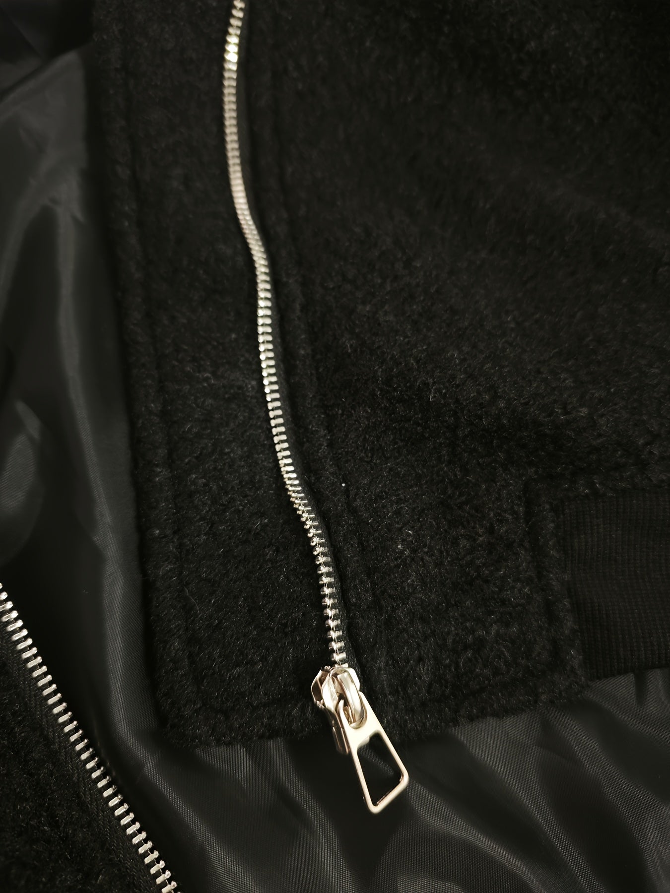 Women'S Elegant Casual Baseball Collar Jacket - Long Sleeve Zip-Up Coat with Asymmetrical Hem, Non-Stretch Fabric, Regular Fit for Spring/Fall, Casual Outerwear, Spring Fall Clothing, Chic Layering Piece, Durable Construction