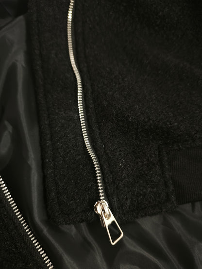 Women'S Elegant Casual Baseball Collar Jacket - Long Sleeve Zip-Up Coat with Asymmetrical Hem, Non-Stretch Fabric, Regular Fit for Spring/Fall, Casual Outerwear, Spring Fall Clothing, Chic Layering Piece, Durable Construction