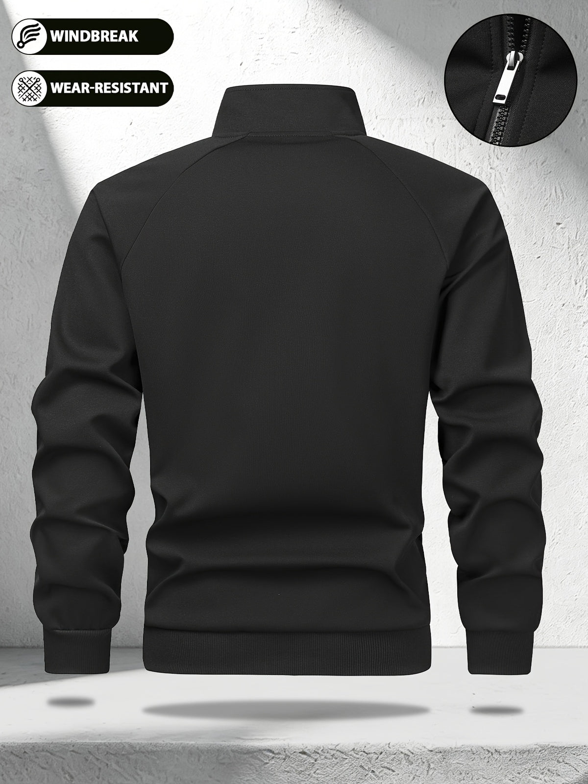 Men's Color-Block Zip-Up Casual Sports Jacket with Pockets