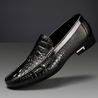 Men's Slip-On Business Casual Shoes - PU Upper, All-Season