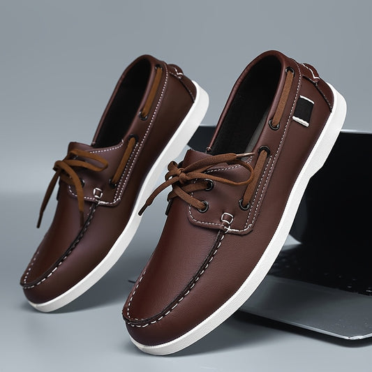 Men's Casual Low-Top Sneakers with PU Upper - All Season