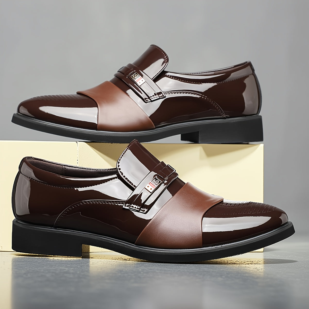 Men's Elegant PU Loafers - Business Casual Slip-On Dress Shoes