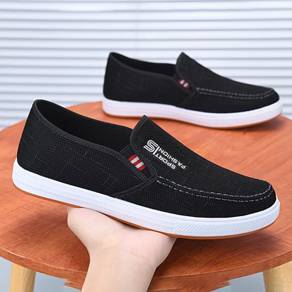 Men'S Casual Slip-On Loafers | Fabric Upper, PVC Sole, Slip-Resistant, Lightweight and Comfortable, Ideal for Daily Wear, Training, and Parties - ayq