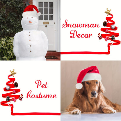 3pcs, Practical Women's Red Christmas Dress up Set, with thigh high socks, hats, gloves, practical and thoughtful, suitable for Christmas events, Christmas, and New Year parties, a must-have for practical dressing up!