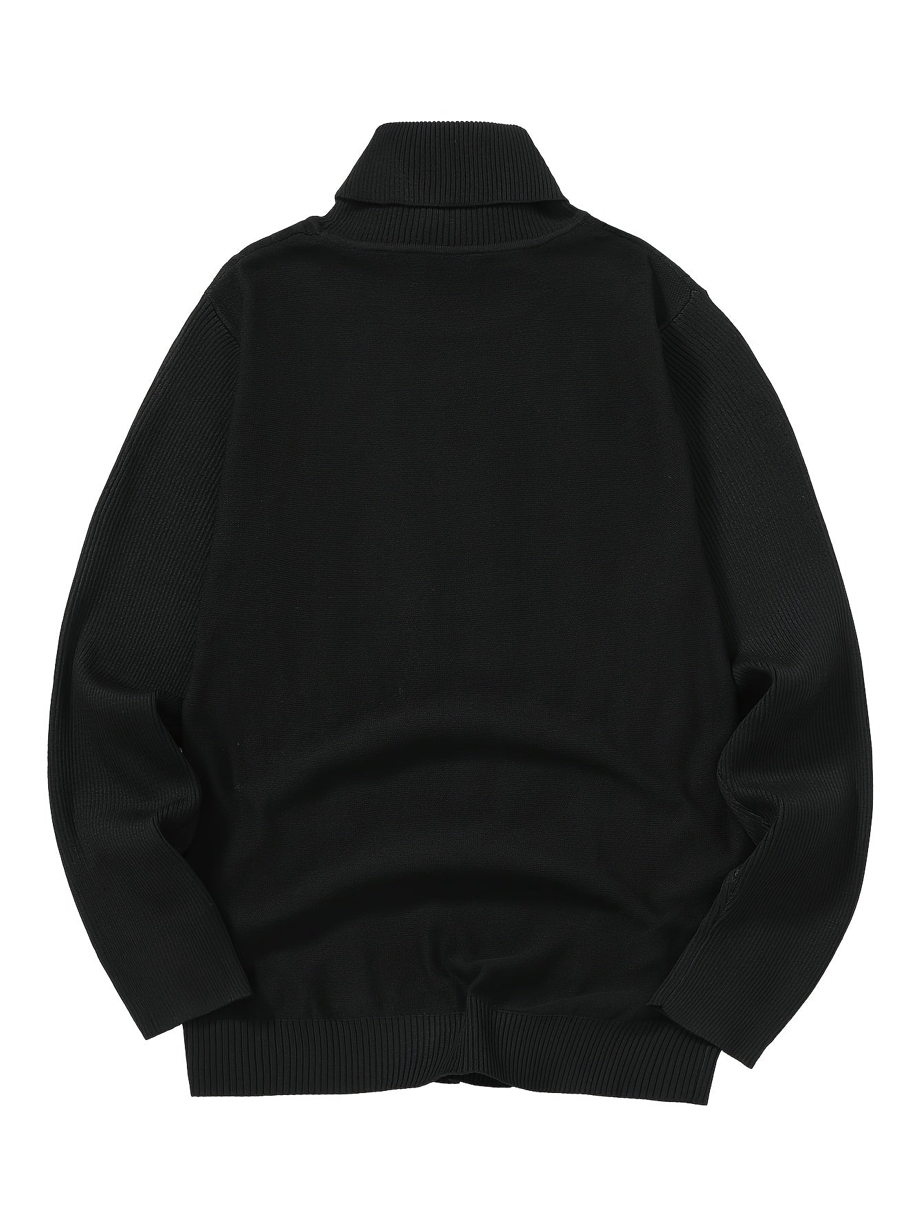 Men'S Solid Color Turtleneck Sweater, Highly Elastic, Stylish, Comfortable, And Warm Top, Suitable for Outdoor Wear in Autumn And Winter, Base Layer Sweater, Striped Knitted Turtleneck Sweater - Long Sleeve Pullover, Featurin