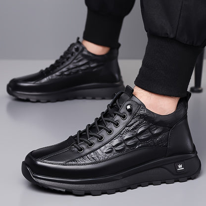 Men's Casual British Style Mid-Calf Winter Fleece Boots