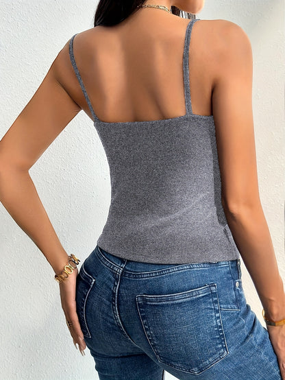 Ladies' Autumn And Winter Fashion Camisole with a Fleece Lining, Tailored for a Slim Fit, Warm, Suitable for Layering Or Wearing Alone, Stylish And Versatile