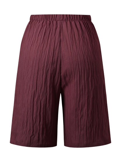 Women's Casual Solid Color Lightweight Summer Shorts Set