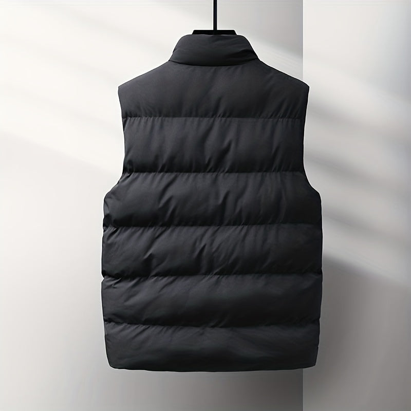 Men's Solid Color Stand Collar Jacket, Thin Lightweight Stylish Long Sleeve Coat Winter And Autumn Outdoor Clothes