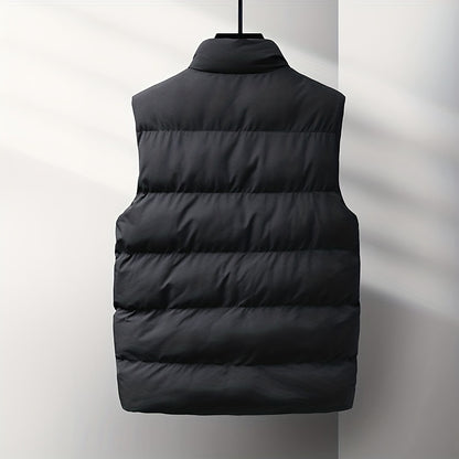 Men's Solid Color Stand Collar Jacket, Thin Lightweight Stylish Long Sleeve Coat Winter And Autumn Outdoor Clothes