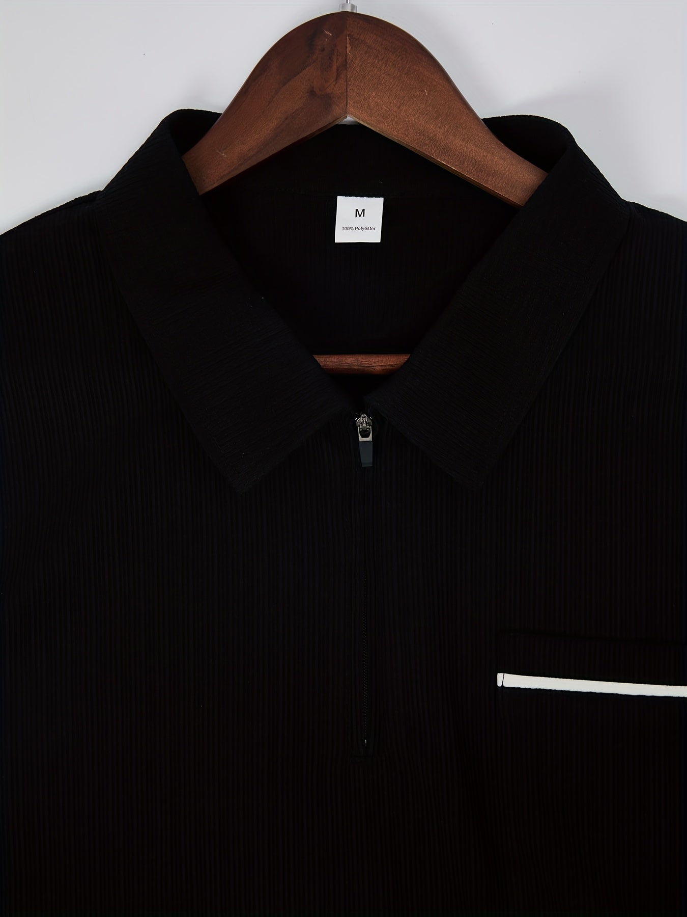 Men's Casual Fashion Short-Sleeve Zip-Up Suit, Suitable for All Seasons - ayq