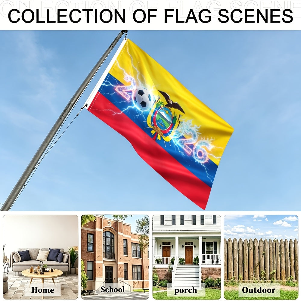Ecuador 2026 Football Fan Flag - Polyester Sports Banner