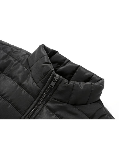 Men's Casual Stand Collar Jacket Lightweight Windproof Warm