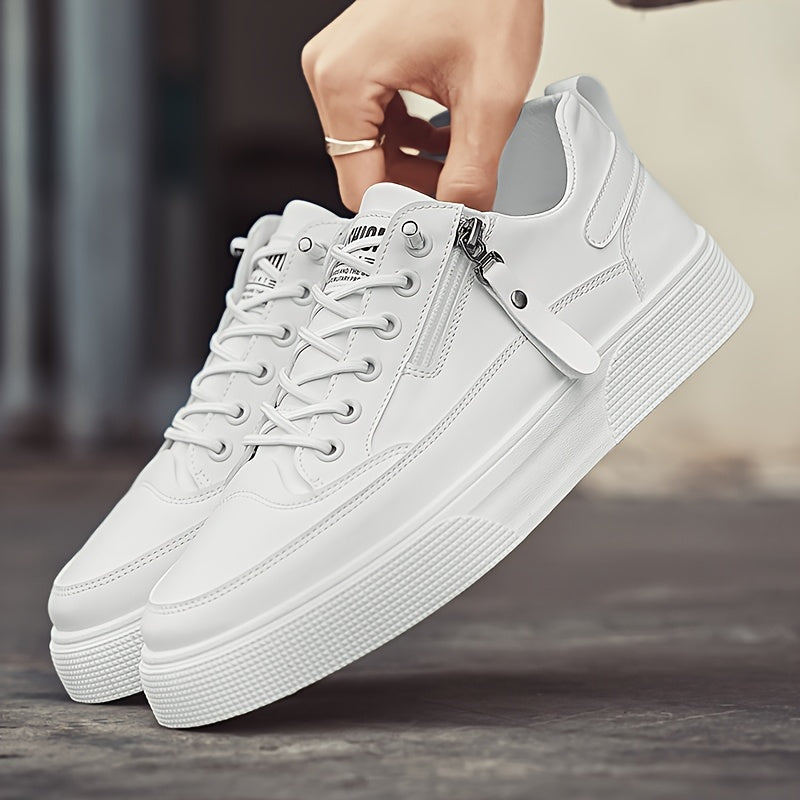 Men's Casual Side-Zip Sneakers Lightweight Low-Top Shoes