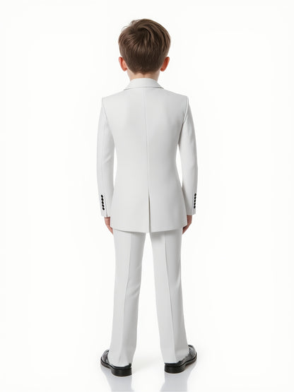 Boys' White Two-Piece Suit Regular Fit for Formal Occasions