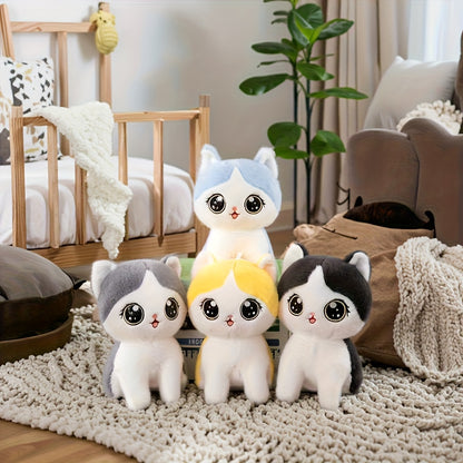 A New Cute Cartoon Plush Toy of a Small Cat, Available in Gray And Black Styles, Perfect As a Holiday Gift, Present, Christmas Surprise, Thanksgiving Gift, Friend Gift, Holiday Present, Day Gift, Couple'S Gift, Valentine'S Da