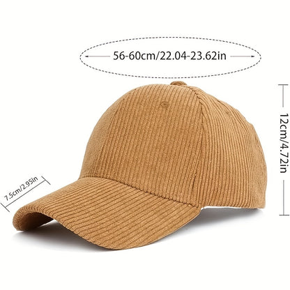 Adjustable Corduroy Baseball Caps for Men and Women, 3-Pack