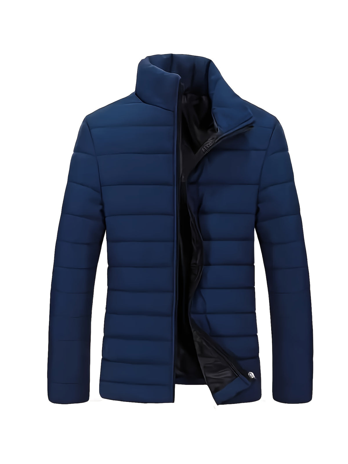 Men's Winter Slim Fit Fleece-Lined Stand Collar Coat