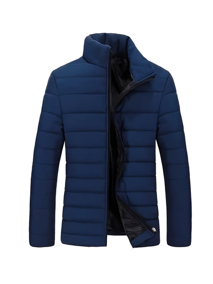 Men's Winter Slim Fit Fleece-Lined Stand Collar Coat